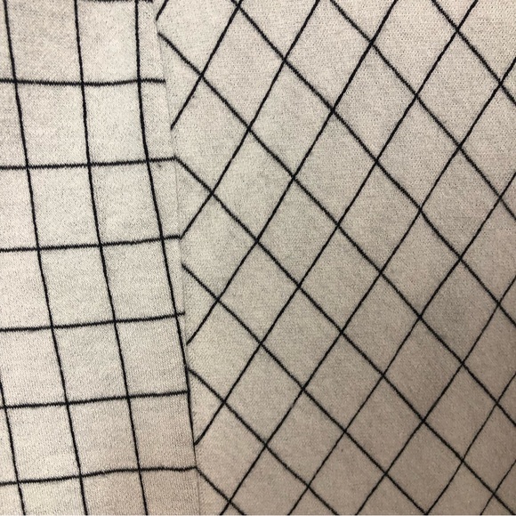 J. Jill Women’s Tunic Plaid Windowpane Grayish Cream Fine Black Lines Pointe - Picture 6 of 10